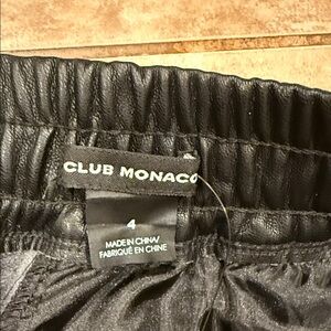 Club Monaco Elegant Black Leather Skirt